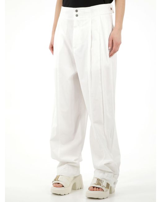 Bottega Veneta White Mid-Rise Trousers