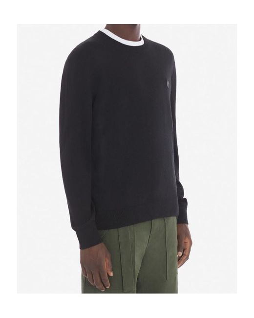 Maison Kitsuné Black Maison Kitsuné Fox Embroidered Knitted Jumper for men