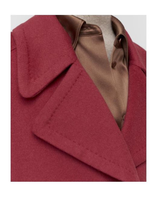 Joseph Red Spencer Double Face Cashmere Coat