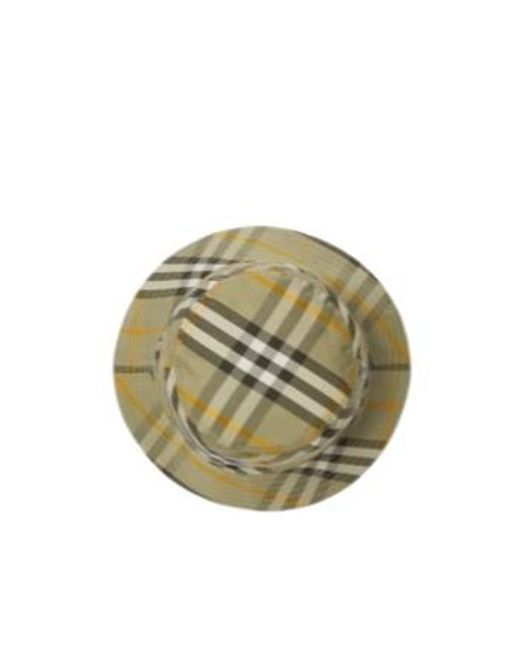 Burberry Natural Reversible Checked Dropped-Brim Bucket Hat for men