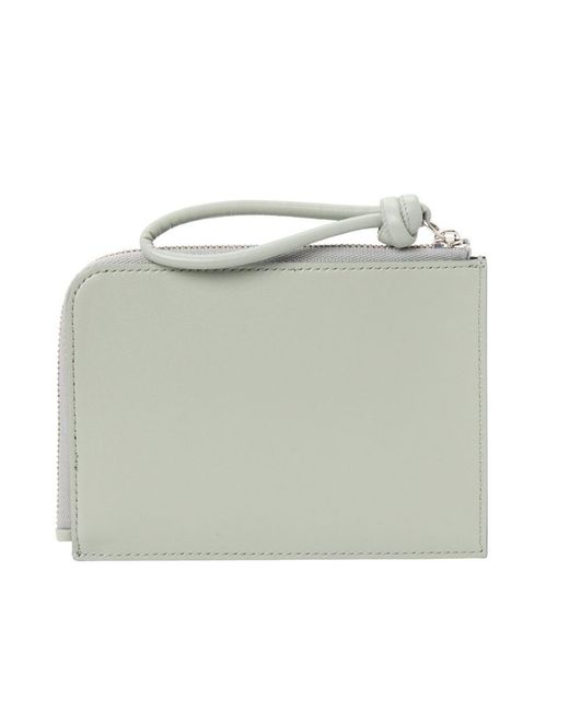 Jil Sander White Zipper Card Holder