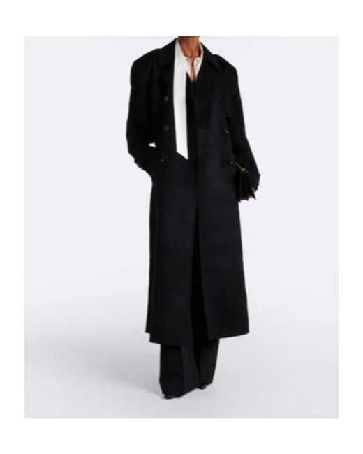 Frankie Shop Black Nikola Padded Wool And Cashmere Trench Coat