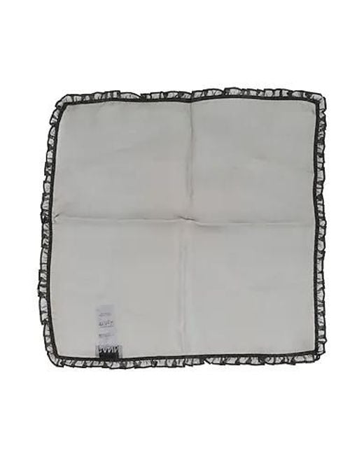Ganni Gray Solid Color Organza Square Scarf
