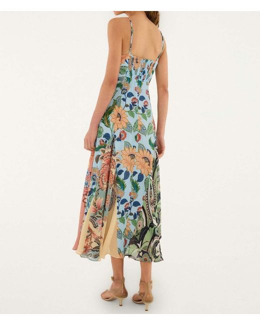 Farm Rio Blue Delhi Floral Sleeveless Maxi Dress