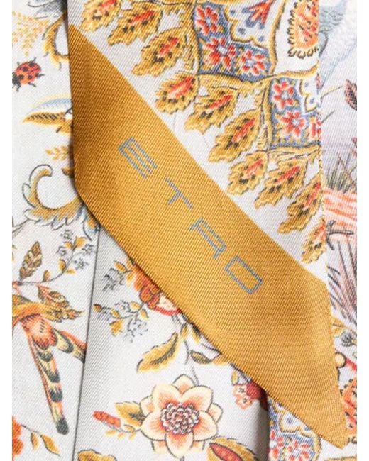 Etro White Flora And Fauna Printed Paisleyina Scarf
