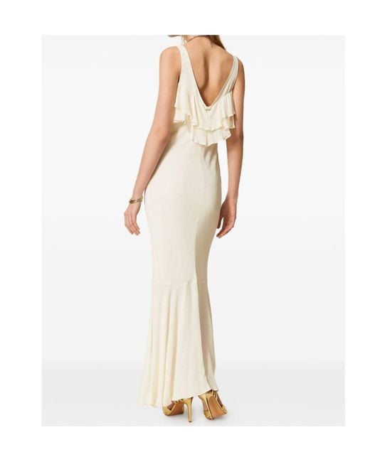 Twinset White Ruffled Maxi Dress
