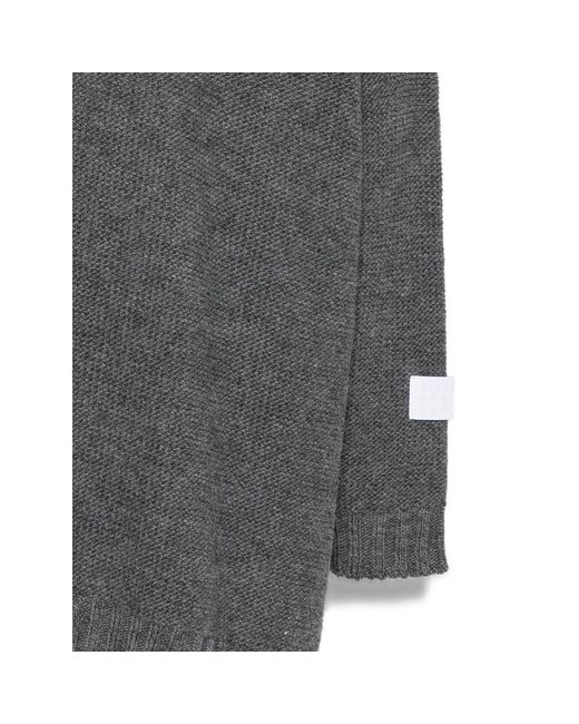 MM6 by Maison Margiela Gray Logo Patch V-Neck Jumper