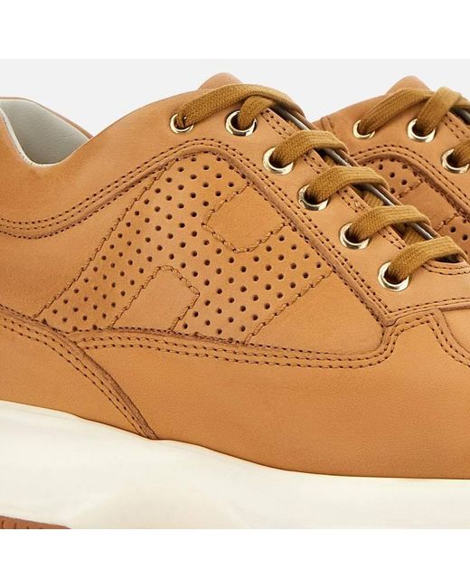 Hogan Brown Interactive Lace-Up Sneakers
