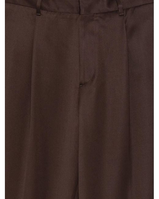 Lardini Brown Pleated Straight-Leg Trousers for men