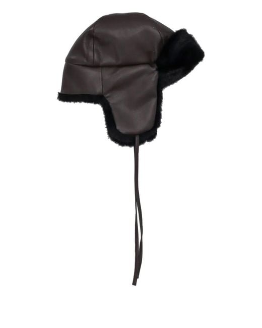 P.A.R.O.S.H. Black Faux-Fur Trim Hat