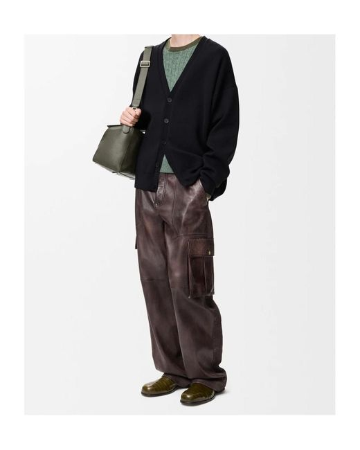 Loewe Blue V-Neck Knitted Cardigan for men