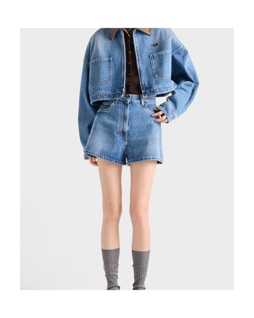 Prada Blue Denim Shorts