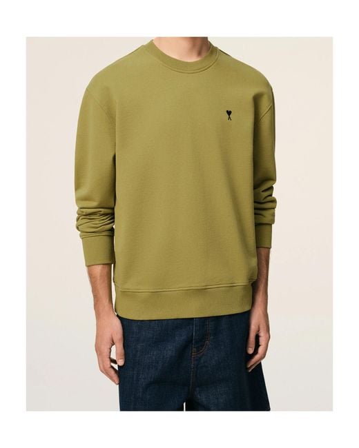 AMI Green Ami Ami De Coeur Crewneck Sweatshirt for men