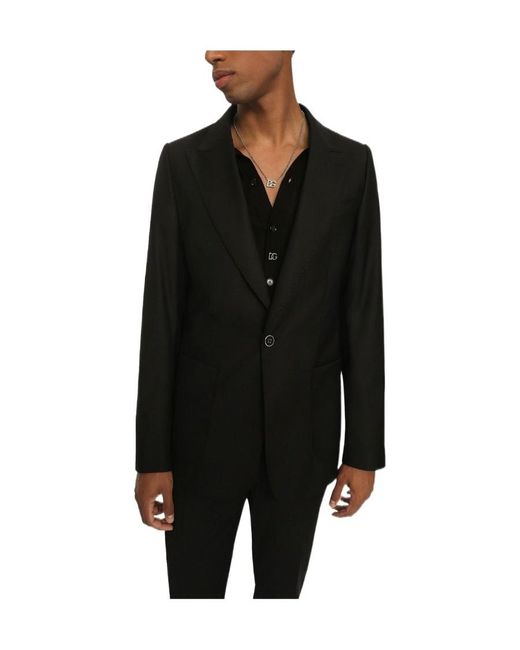 Dolce & Gabbana Black Long-Sleeved Tailored Blazer for men