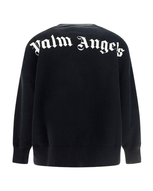 Palm Angels Blue Logo-Print Long-Sleeve Top