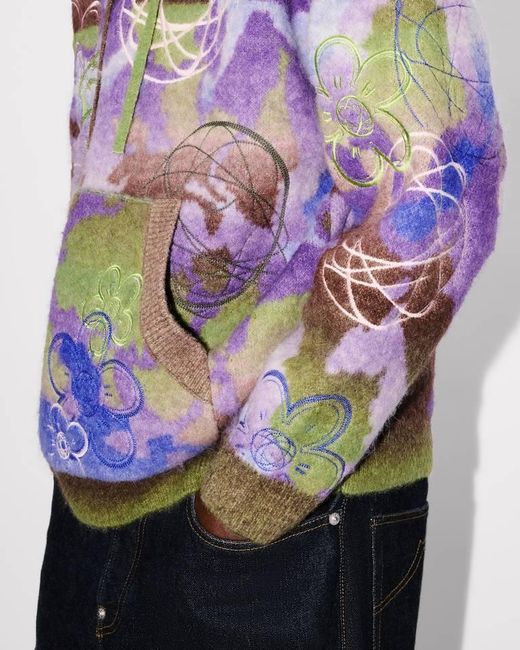KENZO Gray X Futura 2000' Knitted Hoodie for men
