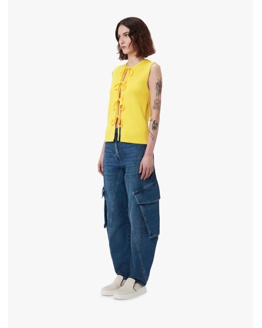 J.W. Anderson Yellow Jw Anderson Bow Tie Tank Top
