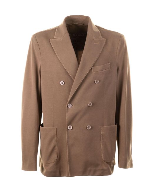 Circolo 1901 Brown Double-Breasted Blazer for men