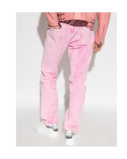 DSquared² Pink Tie-Dye Print Straight Trousers for men