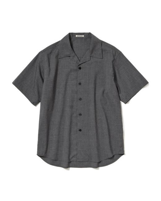Auralee Gray Summer Twist Cashmere Pora Half-Sleeved Shirt for men