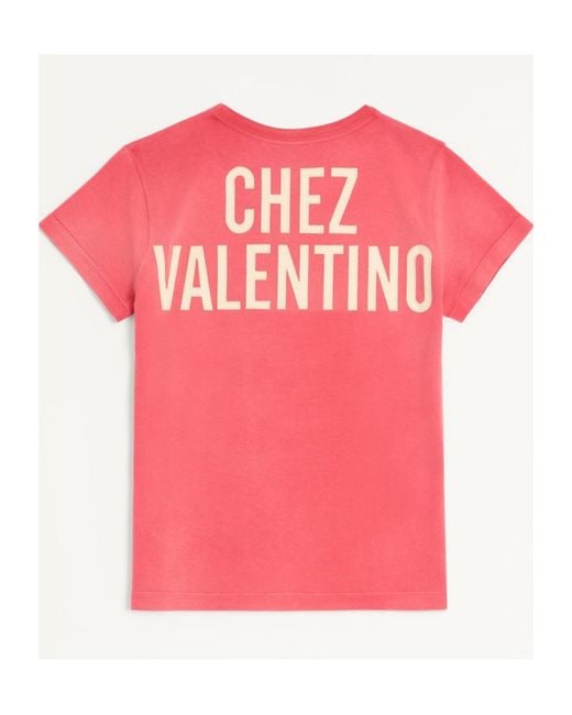 Valentino Pink Chez Crewneck T-Shirt