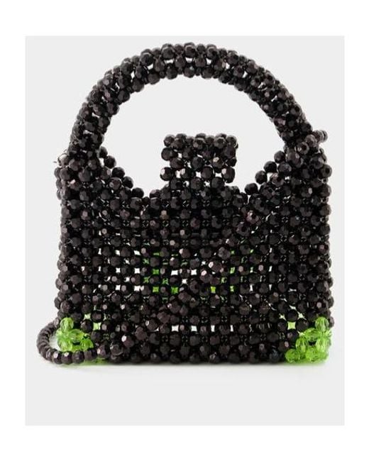 Germanier Green Beaded Clutch Bag