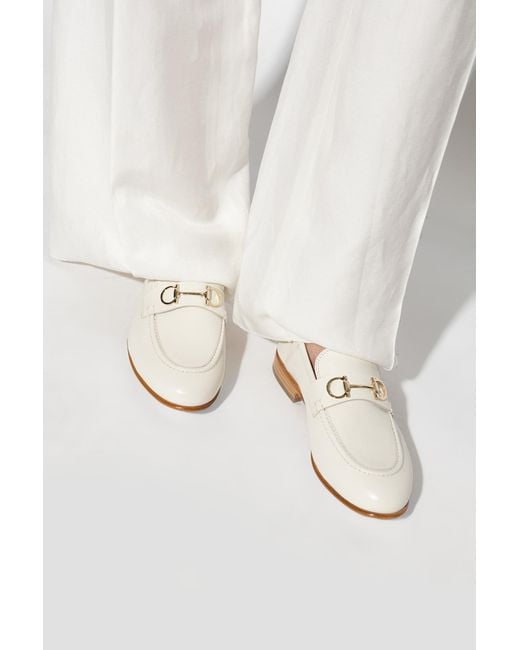 Ferragamo White Logo Love Shoes