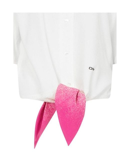 Off-White c/o Virgil Abloh White Knotted Short-Sleeve Shirt