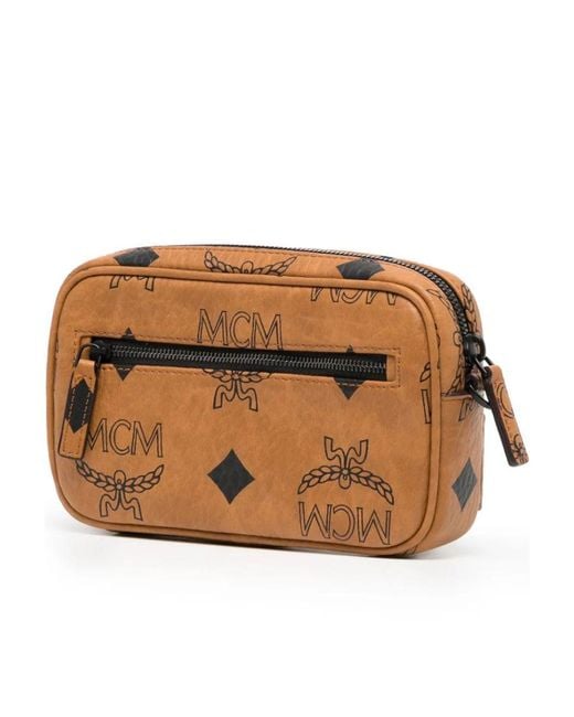 MCM Brown Aren Wristlet Mini Crossbody Bag