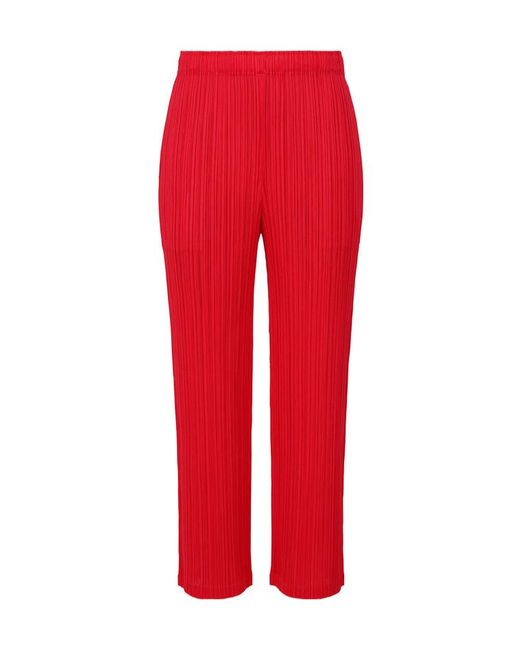 Pleats Please Issey Miyake Red Monthly Colors: September Trousers