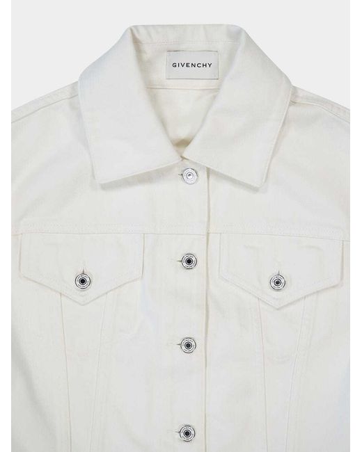 Givenchy White Cropped Denim Jacket