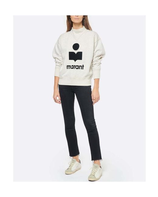 Isabel Marant White Isabel Marant Étoile Moby High Neck Logo Sweatshirt