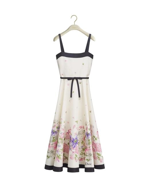 Dior White Mid-Length Flared Dress With Belt