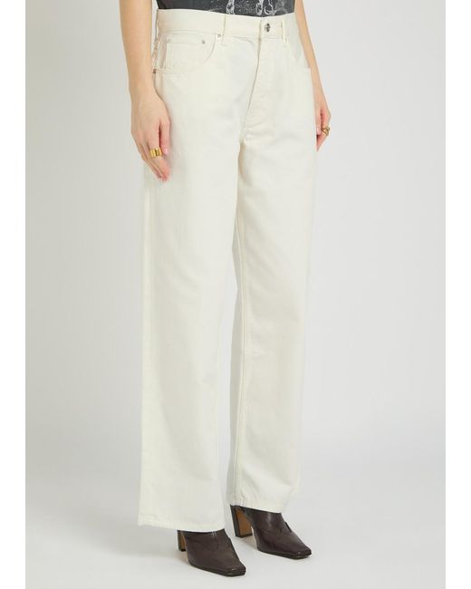 Anine Bing White Belt Loop Jeans