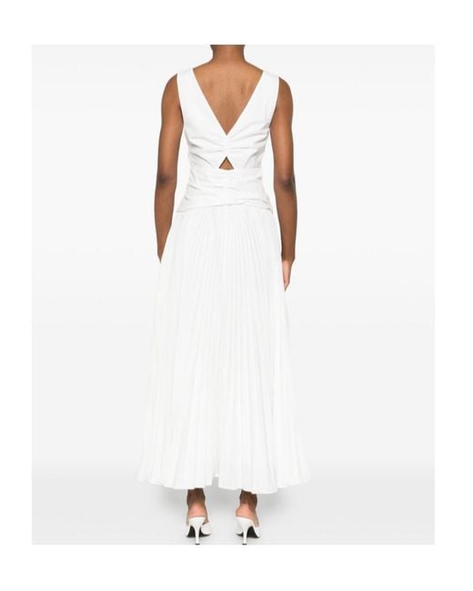 Jonathan Simkhai White Vivianne Pleated Midi Dress