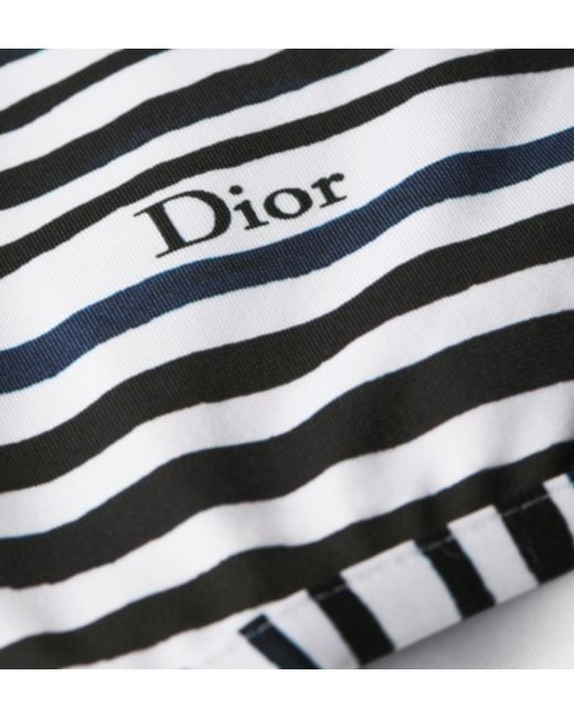 Dior Blue Striped One-Piece Swimsuit