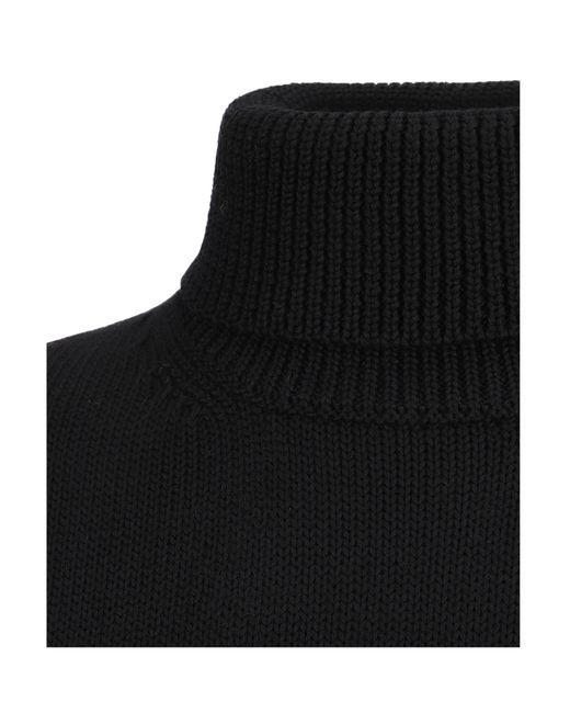 Roberto Collina Black Turtleneck Knit Sweater for men