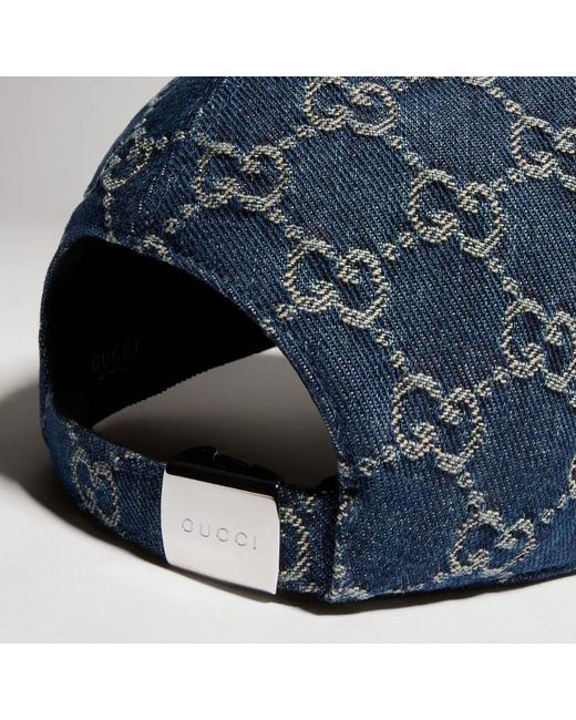 Gucci Blue Gg Cotton Denim Baseball Hat