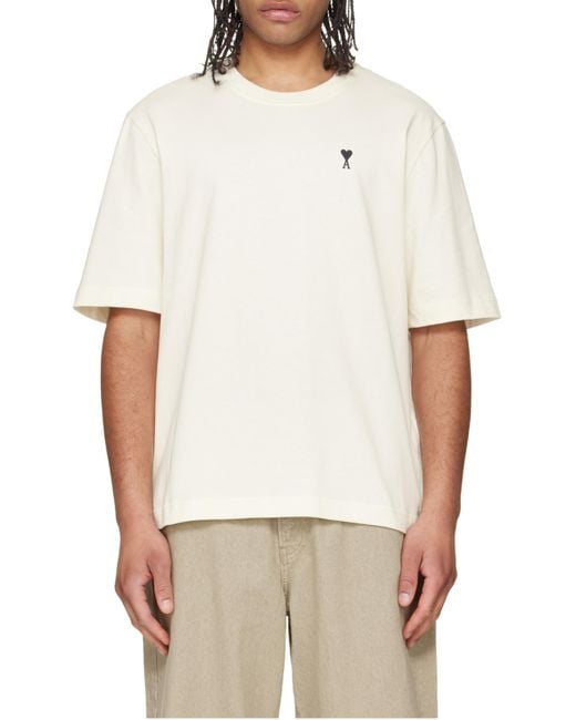 AMI White Short-Sleeved Crewneck T-Shirt for men