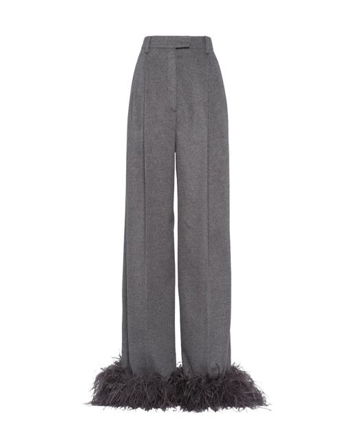 Prada Gray Wide-Leg Trousers