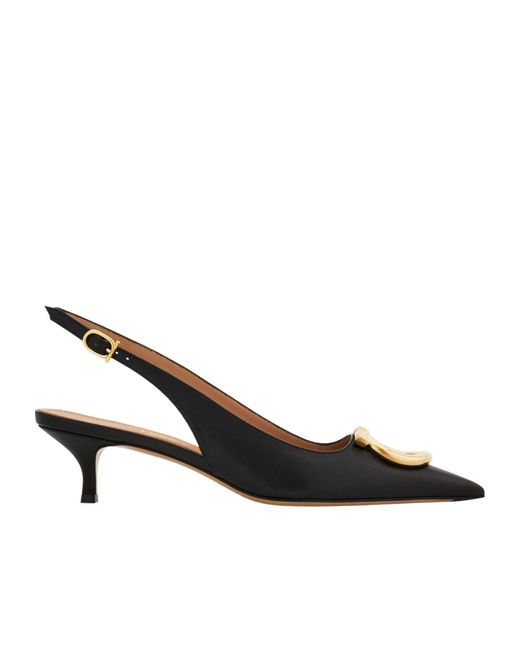 Ferragamo Brown Maxi Gancini Slingback Pump