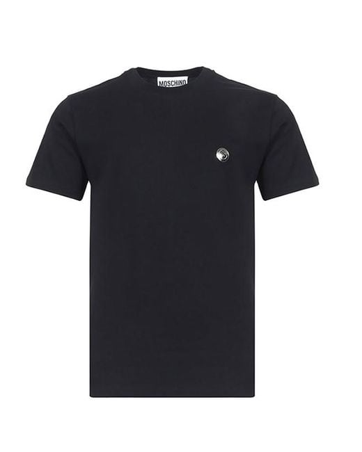 Moschino Black Logo-Print Cotton T-Shirt for men