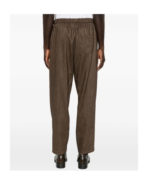 MM6 by Maison Margiela Brown Drawstring-Waist Trousers for men