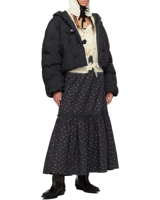 Ganni Black Short Tech Puffer Jacket