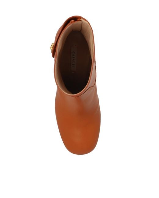 Casadei Brown Cleo Heeled Ankle Boots