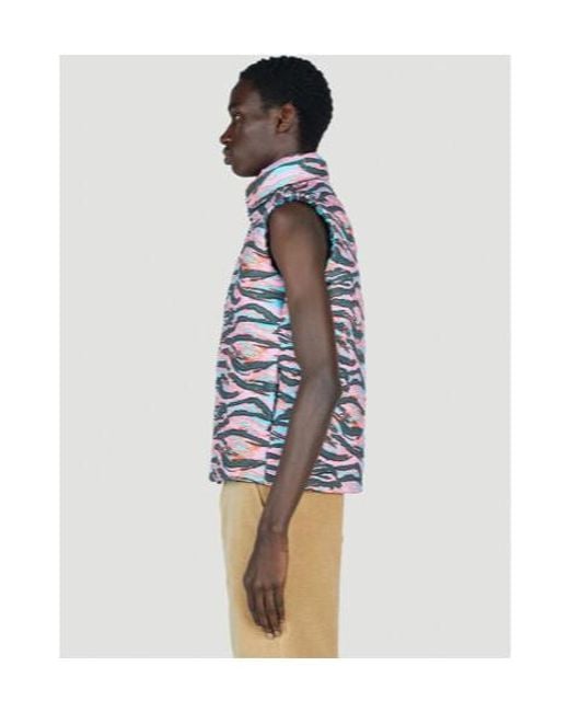 ERL Blue Camouflage-Print Sleeveless Gilet for men