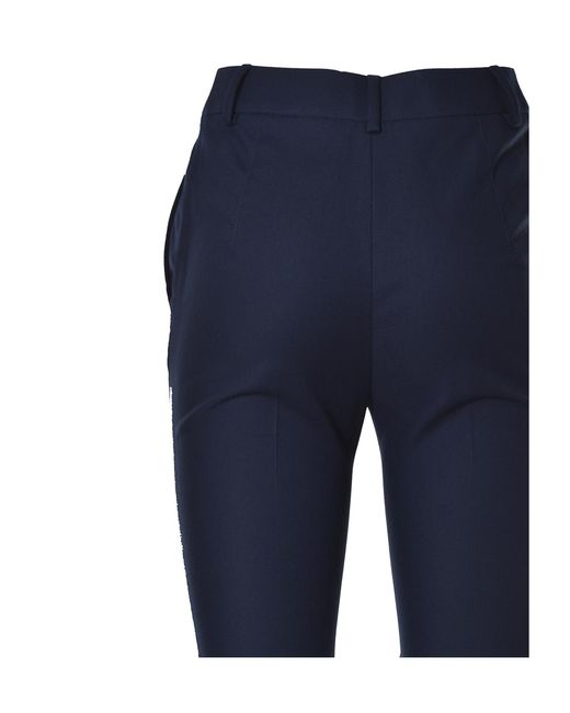 Moschino Blue Boutique High Waisted Flared Trousers