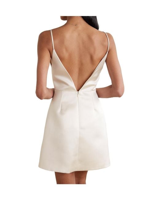 Emilia Wickstead White Vero Open-Back Duchesse-Satin Mini Dress