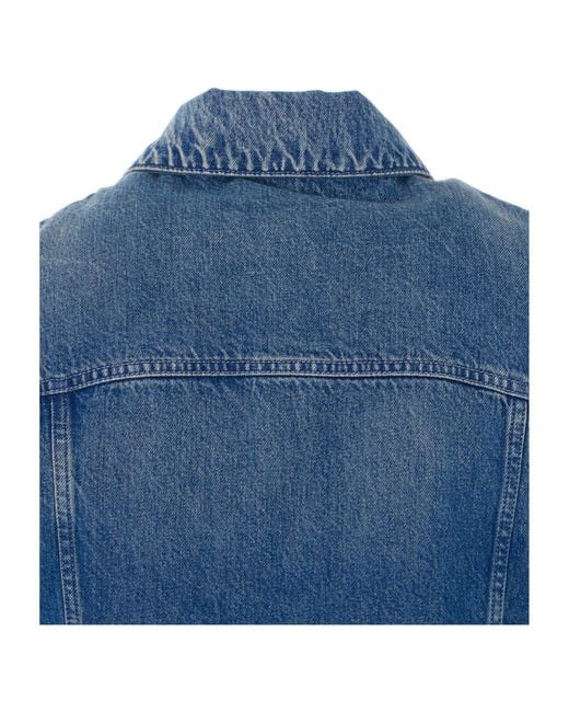 Ann Demeulemeester Blue Single-Breasted Denim Vest for men