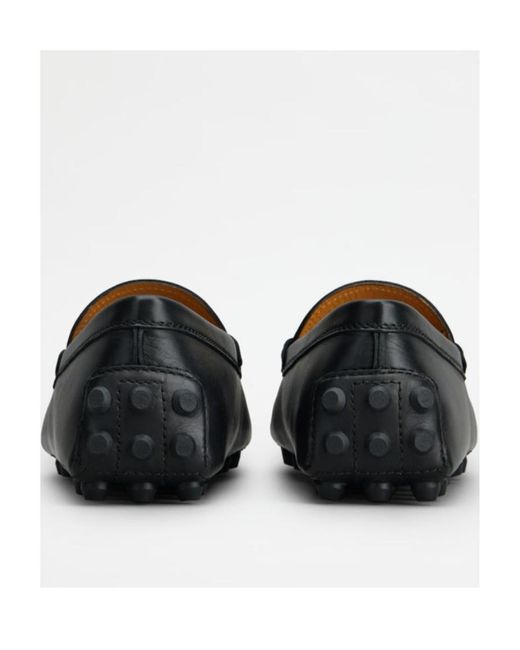 Tod's Black Penny-Slot Leather Loafers